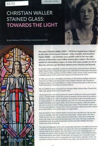 Article - Article, Newsletter, Christian Waller stained glass: towards the light