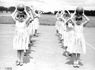 Photograph, Practising for special school sports Janefield 1963, 1963