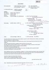 Document - Genealogical Document, June Hall - notes by Norm Colvin, Skals Family, 2011