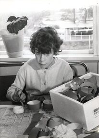 Photograph, Mental Health Department, Girl making paper chains, Janefield 1968, 1968