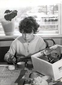 Photograph, Mental Health Department, Girl making paper chains, Janefield 1968, 1968