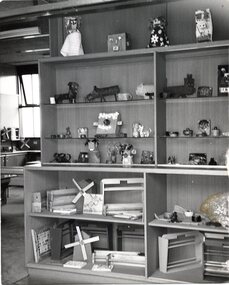 Photograph, Janefield: display cupboard in art and craft room 1970, 1970