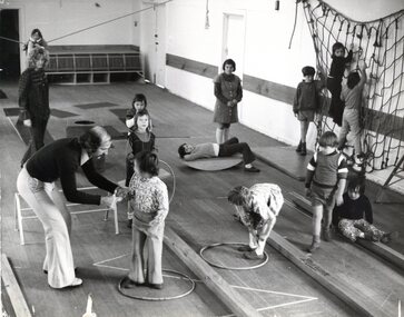 Photograph, Janefield: motor sensory learning in recreation hall 1972, 1972