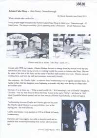 Article, Dawn Bennetts, Adams Cake Shop - Main Street Greensborough, 2019