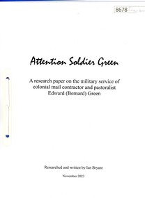 Article, Ian Bryant, Attention Soldier Green, 2023_11