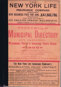 Book - Directory, Arnall and Jackson, Victorian Municipal Directory and Gazetteer 1900, 1900