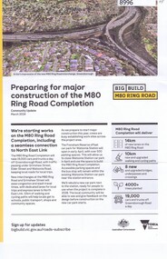 Pamphlet - Newsletter, Victorian Government, Big Build: M80 Ring Road. Community update March 2024, 2024