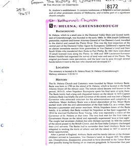 Article, Celestina Sagazio, St Helena, Greensborough [St Katherine's Church], 1992