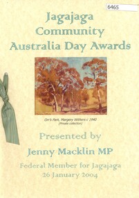 Booklet, The Jagajaga Community Australia Day Awards 2004, 26/01/2004
