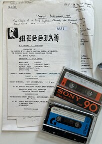 Mixed media - Audio Cassette and Program, Diamond Valley Choral Society, Handel's Messiah, performed by Diamond Valley Choral Society 1983, 1983