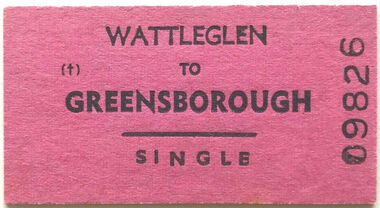 Ephemera - Ticket - Digital Image, VicRail, Train ticket: Wattleglen to Greensborough Single [no date c1970s], 1970s
