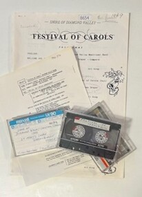Mixed media - Audio Cassette and Program, Diamond Valley Choral Society, Shire of Diamond Valley Festival of Carols, performed by Diamond Valley Choral Society 1989, 10/12/1989