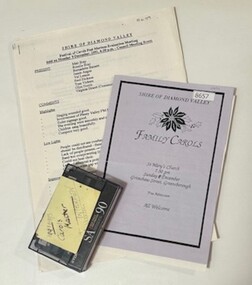 Mixed media - Audio Cassette and Program, Diamond Valley Choral Society, Shire of Diamond Valley Family Carols, performed by Diamond Valley Choral Society 1991, 08/12/1991
