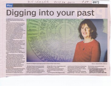 Article - Newspaper Clipping, Digging into your past, 28/07/2010