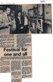 Newspaper - Newspaper Clipping, Festival for one and all, 02/10/1984