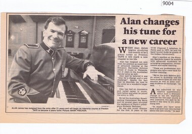 Newspaper - Newspaper Clipping, Alan changes his tune for a new career, C1991