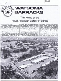 Article - Article, Newsletter, Watsonia Barracks: the home of the Royal Australian Corp of Signals