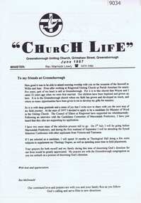 Booklet - Newsletter, Greensborough Uniting Church, Church Life. Greensborough Uniting Church June 1997, 1997_06