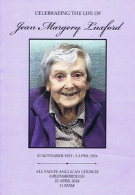 Booklet - Article and Booklet, Jean Margery Luxford, 23/04/2024