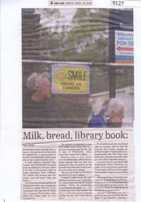 Newspaper - Newspaper Clipping, The Age, Milk, bread, library book: anger over Woolies deal, 19/04/2024