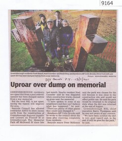 Newspaper - Newspaper Clipping, Uproar over dump on memorial, 13/07/2011