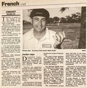 Newspaper - Newspaper Clipping - Digital Image, The Whittlesea Post, Cricket roundup [Mark Devlin], 18/12/1996