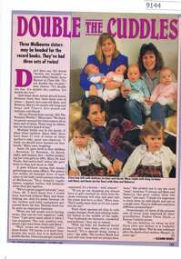 Article - Magazine Clipping, The Australian Women's Weekly, Double the Cuddles by Suzanne Monks, October 1993