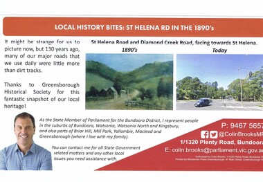 Article - Article Newsletter, Colin Brooks, Local history bites: St Helena Road in the 1890's, July 2024