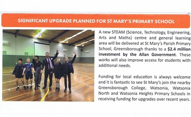 Article - Newsletter Clipping, Colin Brooks, Significant upgrade planned for St Mary's Primary School, August 2024