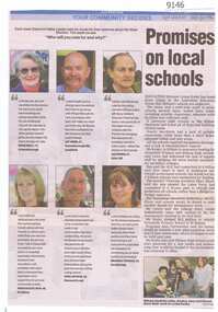 Article - Newspaper Clipping, Diamond Valley Leader, Promises on local schools, 22/11/2006