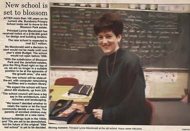 Newspaper - Newspaper Clipping - Digital Image, The Whittlesea Post, New school is set to blossom, 29/08/1996