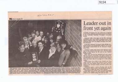 Article - Newspaper Clipping, Diamond Valley Leader, Leader out in front yet again, 1995