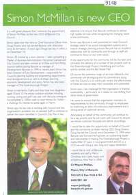 Article - Article, Newsletter, Simon McMillan is new CEO, 2007