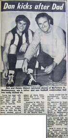 Newspaper - Newspaper Clipping - Digital Image, Diamond Valley News, Dan kicks after dad, 23/06/1970