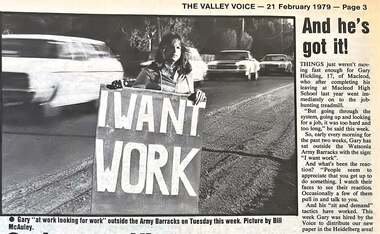 Newspaper - Newspaper Clipping - Digital Image, The Valley Voice, And he's got it!, 14/02/1979