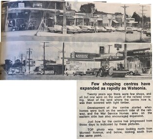 Newspaper - Newspaper Clipping - Digital Image, Few shopping centres have expanded as rapidly as Watsonia, 1970s