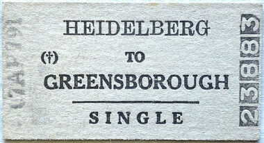 Ephemera - Ticket - Digital Image, Train tickets: Heidelberg to Greensborough, Watsonia (child) 1979, 19/04/1979