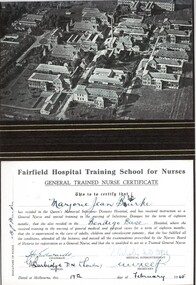 Document - Certificate, Fairfield Training School for Nurses, General Trained Nurse Certificate for Marjorie Jean Burke, 17/02/1945