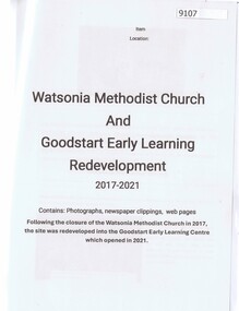 Article - Folder, Rosie Bray, Watsonia Methodist Church and Goodstart Early Learning Redevelopment 2017-2021, 07/2024