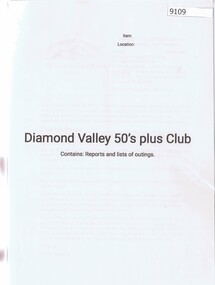 Article - Folder, Rosie Bray, Diamond Valley 50's Plus Club, 2024