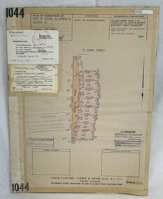 Poster - Planning Document, Shire of Diamond Valley et al, Subdivision Plan # 1044 - Parish of Nillumbik, County Bourke, Crown Allotment B Section 12, Eltham North, 1981-1987