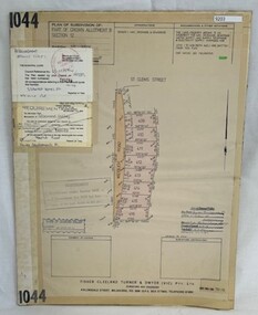 Poster - Planning Document, Shire of Diamond Valley et al, Subdivision Plan # 1044 - Parish of Nillumbik, County Bourke, Crown Allotment B Section 12, Eltham North, 1981-1987