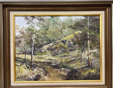 Painting - Painting (Framed), Plenty River South Morang by Doug Hall, 1970s