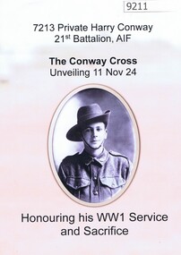 Pamphlet, Montmorency-Eltham RSL Sub-branch, The Conway Cross, 11/11/2024