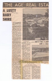 Newspaper - Newspaper Clipping, The Age, A Lusty baby Shire, 20/05/1967