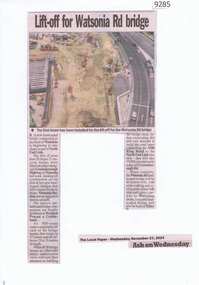 Article - Newspaper Clipping, The Local Paper, Lift-off for Watsonia Rd bridge, 27/11/2024