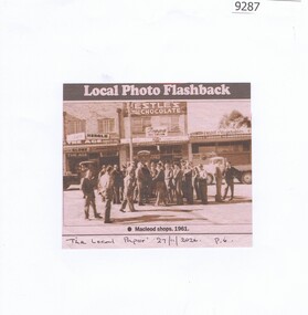 Article - Newspaper Clipping, The Local Paper, Local Photo Flashback (Macleod Shops 1961), 27/11/2024