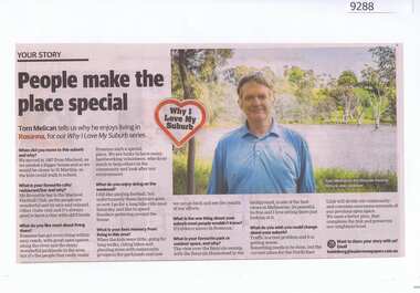 Article - Newspaper Clipping, Heidelberg Leader, People make the place special, 2024