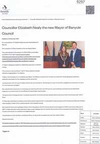 Document - Article - Website, Banyule City Council, Councillor Elizabeth Nealy, the new Mayor of Banyule Council, 11/11/2024
