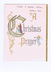 Card - Christmas Card, A Christmas Prayer, 1966